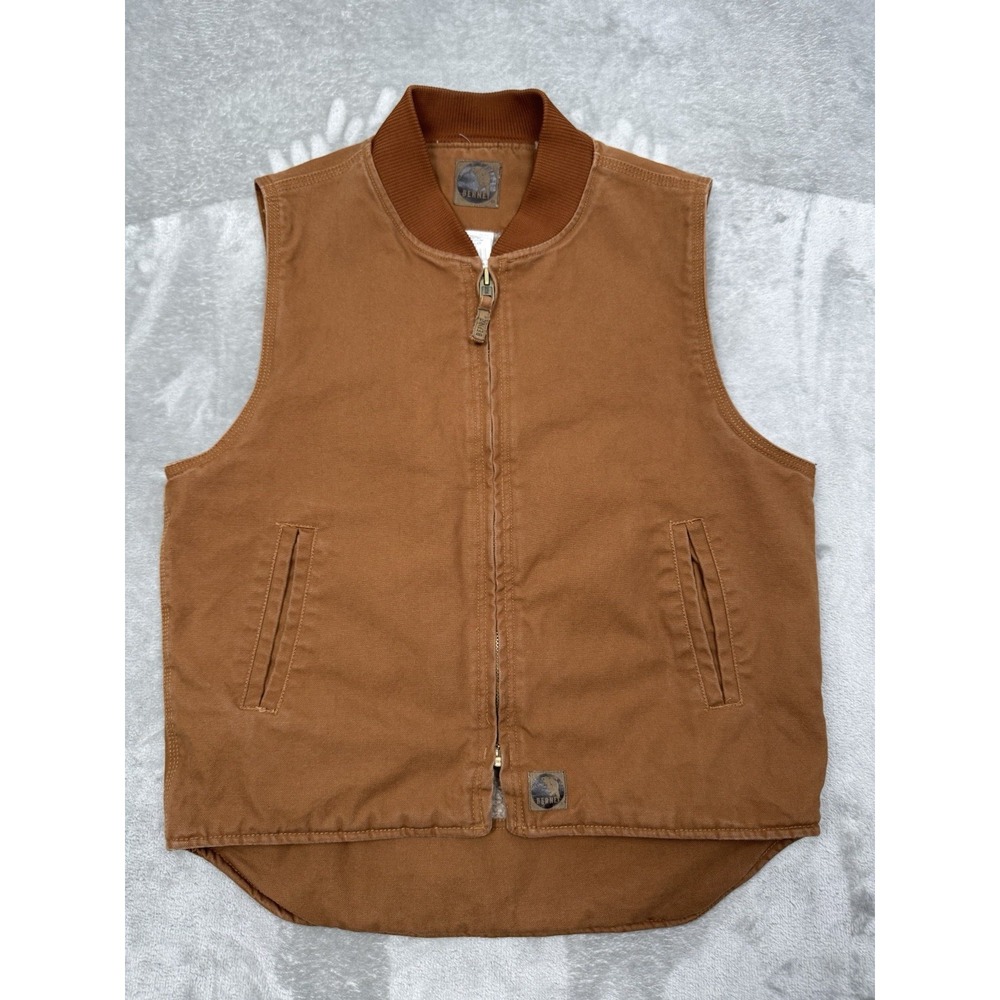 Berne Vest Mens Medium Brown Duck Canvas Sherpa Lined Workwear Chore Heartland